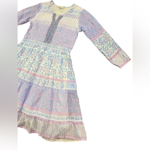 Bella Tu Fiona Long Sleeve Dress in Pastel Lilac and Blue Size Small. - Picture 5 of 10